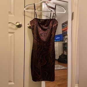 Chocolate brown dress.